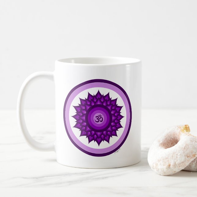 Caneca De Café Crown Chakra (Com Donut)