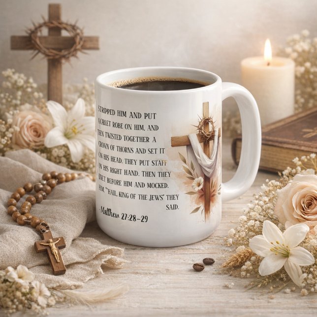 Caneca De Café Crown of Thorns and Easter Hope (Criador carregado)