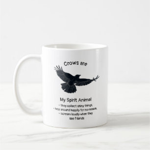Caneca De Café Crows Bird Spirit Humor Citação Totem Mu