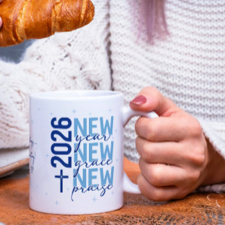 Caneca De Café Cruz com Escrito Personalizado para o Ano Novo Cri