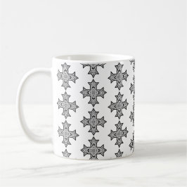 Caneca De Café Cruz Copta Arte Fina Premium
