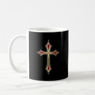 Caneca De Café Cruz cristã dourada