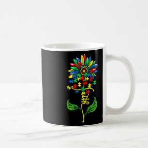 Caneca De Café Cruz da Fé do Autismo do Girassol Consciente do Au