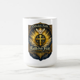 Caneca De Café Cruz da Fé Ortodoxa