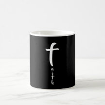 Cruz da Fé Tipografia Preto e Branco Simples
