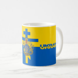 Caneca De Café Cruz da Ucrânia e Emblema Nacional