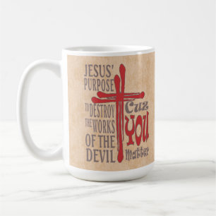 Caneca De Café Cruz de Cristo vermelhos cai porque você importa