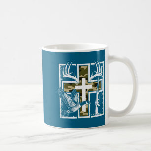 Caneca De Café Cruz de Fé Caça Pesca Camuflagem Pato Veado Cristã