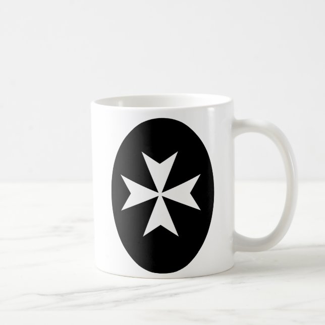 Caneca De Café Cruz de Malta Branca (Direita)