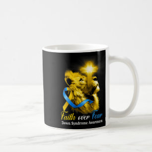 Caneca De Café Cruz do Leão Cristão Fé sobre o Medo Síndrome de D