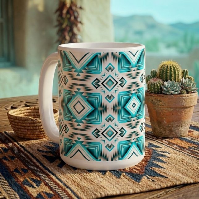 Caneca De Café Cruzamento do Deserto Turquesa (Criador carregado)