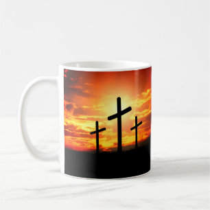Caneca De Café Cruzes, Silhuetas Sunset Painting-67137