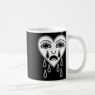 Caneca De Café Crying Heart American Traditional Tattoo Old Schoo