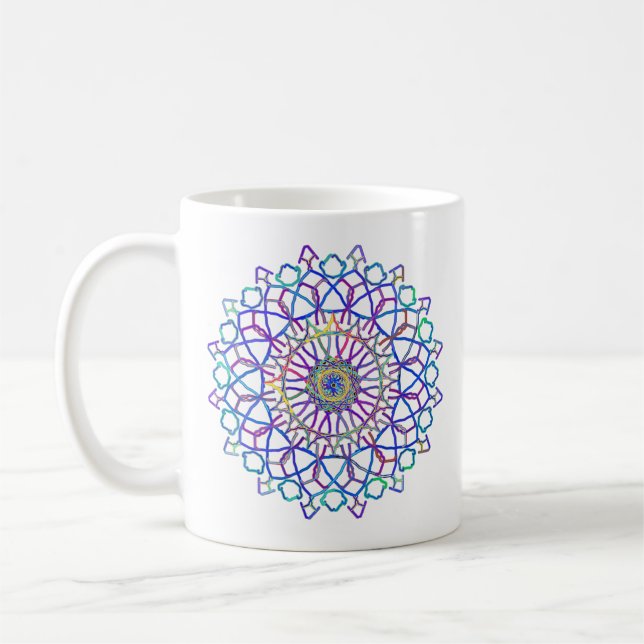 Caneca De Café Crystal Rainbow Mandala (Esquerda)