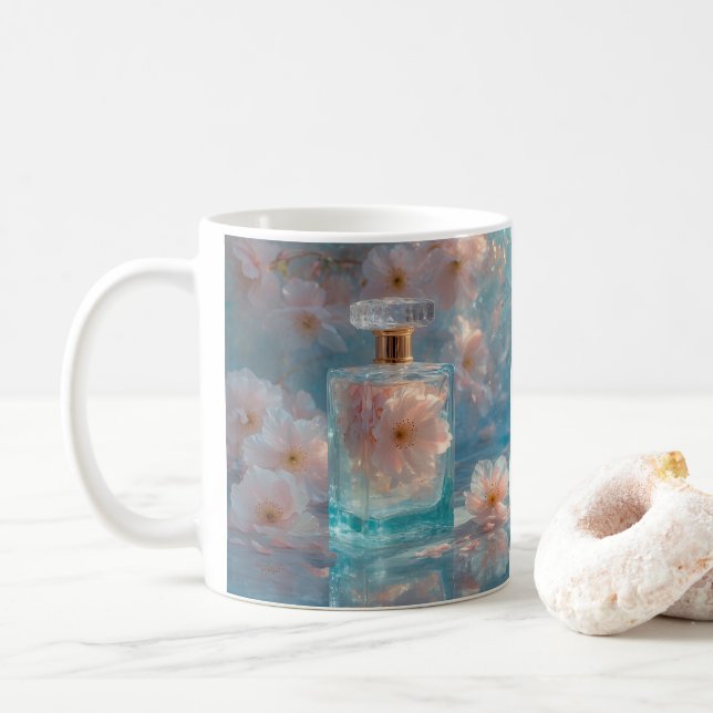Caneca De Café Crystal Zephyr - Pastel Aquamarine Mug elegante (Com Donut)