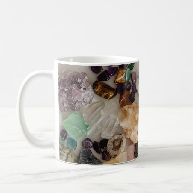 CANECA DE CAFÉ CRYSTALS GEM STONES QUARTZ DESIGN CLASSIC MUG (Esquerda)