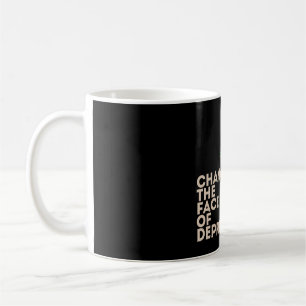 Caneca De Café CTFOD Muda a face da depressão Neon Black Mug