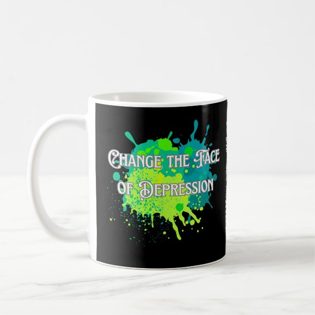 Caneca De Café CTFOD Splash Mug - Preto com Tinta Azul e Verde (Esquerda)