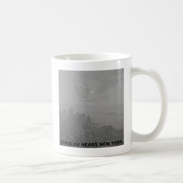 Caneca De Café Cthulhu aproxima New York (Direita)