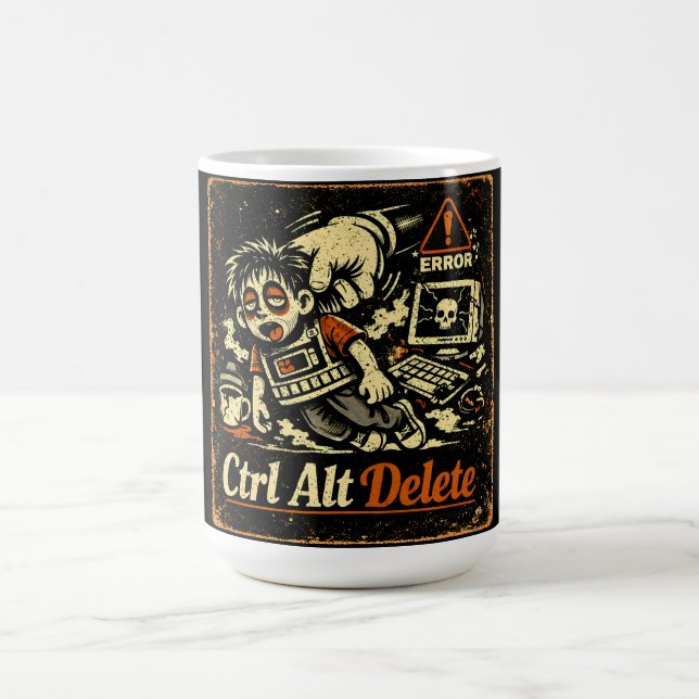 Caneca De Café Ctrl Alt Delete – Reboot Life Tech Humor (Centro)