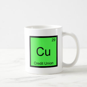 Caneca De Café Cu - Credit Union Funny Chemistry Element Symbol T