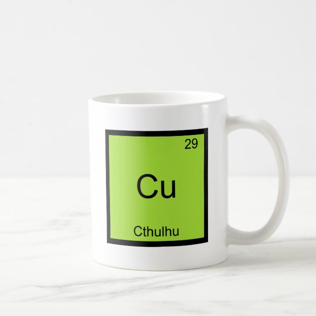 Caneca De Café Cu - T engraçado do símbolo do elemento da química (Direita)