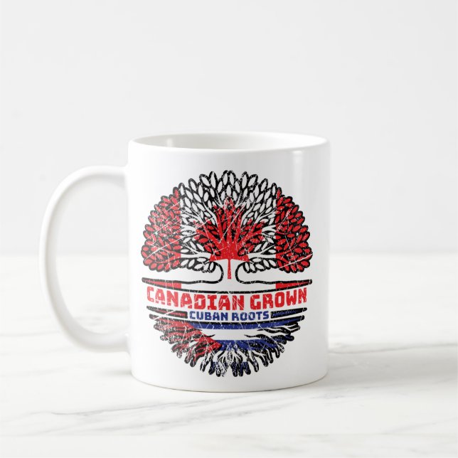 Caneca De Café Cuba Cuba Cuba Canadá: Bandeira de Raízes de Árvor (Esquerda)