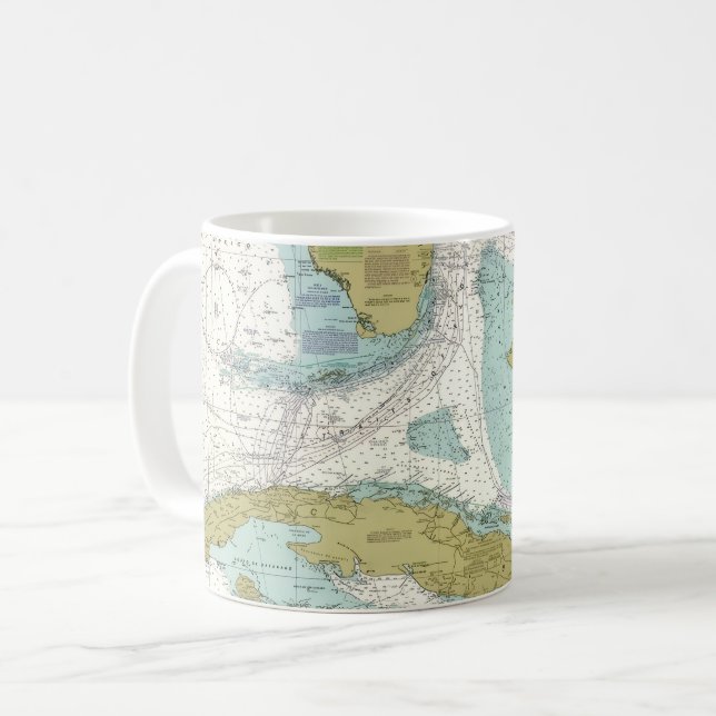 Caneca De Café Cuba & o Estreito da Flórida (Frente Esquerda)