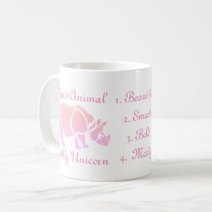 Caneca De Café Cubby Rosa Unicorn Rino Spirit Coffee Mug