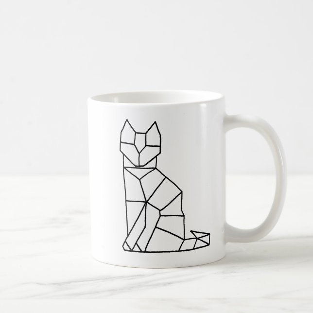 Caneca de café cúbica do gato (Direita)