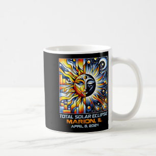 Caneca De Café Cubismo Eclipse Total do Sol Marion Illinois