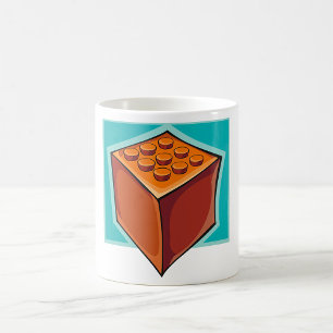 Caneca De Café Cubo Castanho