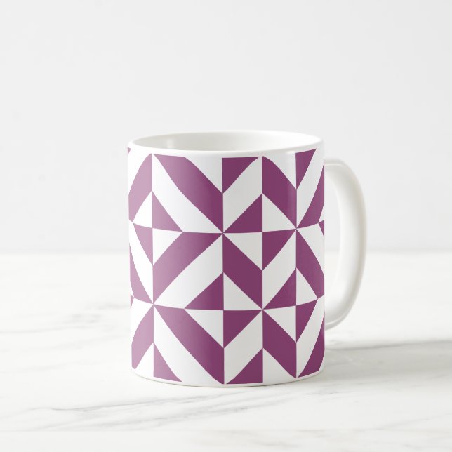 Caneca De Café Cubo de Deco Geométrico Quente (Frente Esquerda)