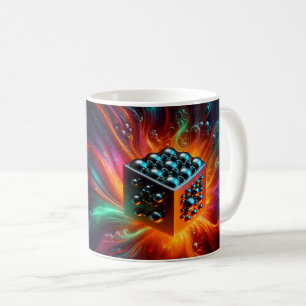 Caneca De Café Cubo de Energia Cósmica Abstrata