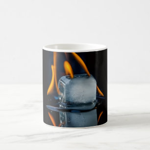Caneca de Café Cubo de Gelo em Chamas – Arte de Fo