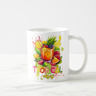 Caneca De Café Cubos Tropicais - Frutas de Aquarelas do Verão Vib