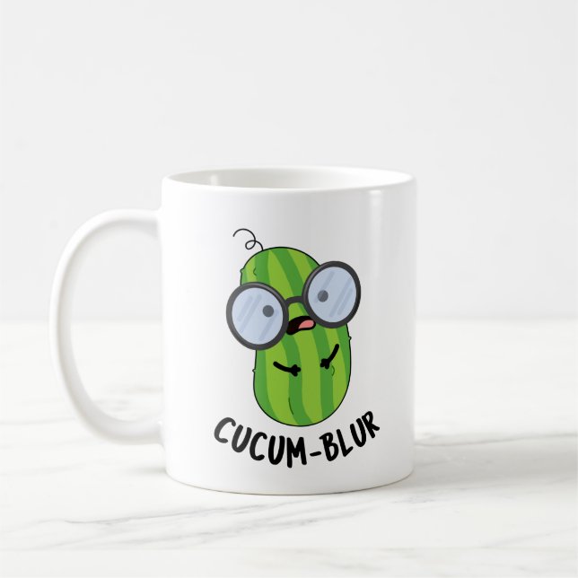 Caneca De Café Cucum blur Funny Veggie Cucumber Pun (Esquerda)