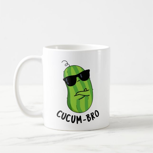 Caneca De Café Cucum bro Funny Veggie Cucumber Pun (Esquerda)