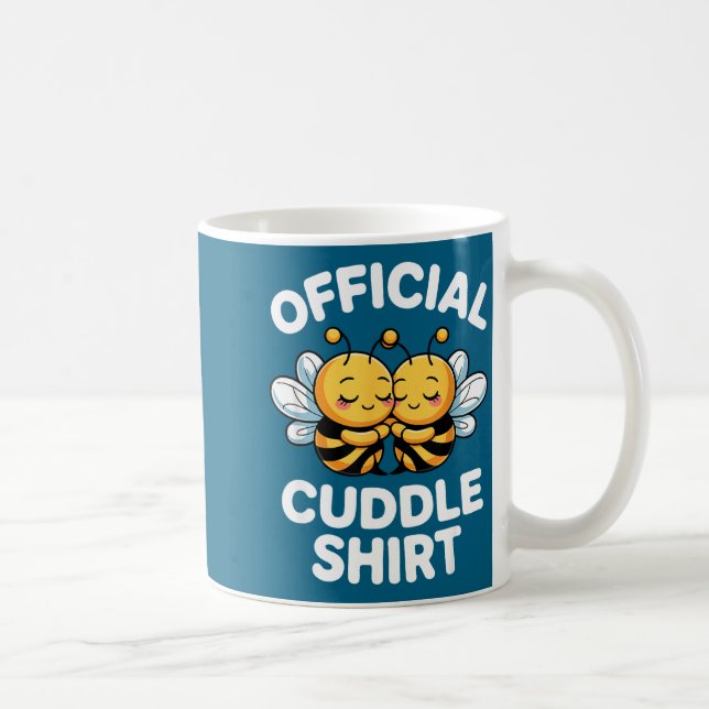 Caneca De Café Cuddle Shirt Cute Bees Funny Cozy Couple  (Direita)