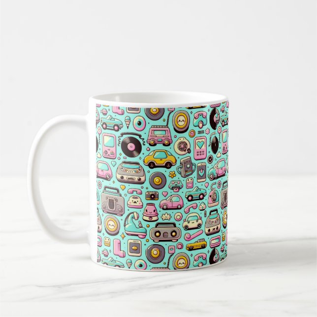 Caneca De Café Cuecas Retroativas: Pastel Whimsical (Esquerda)
