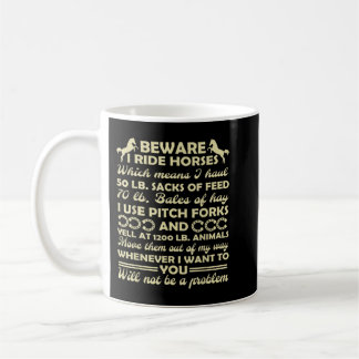 Caneca De Café Cuidado, Ando Cavalos Engraçados, Cavalo Engraçado