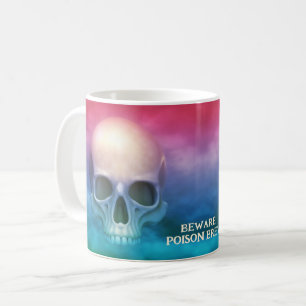 Caneca De Café Cuidado! Brew Venenosa. Trabalho de arte de crânio