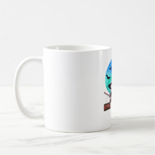 Caneca De Café Cuidado com a adorável bruxa preguiça voando de va