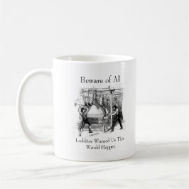 Caneca De Café Cuidado com a IA - os Luditas nos Avisaram