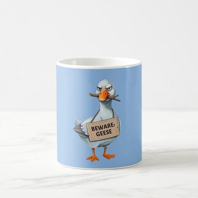 Caneca De Café Cuidado com os Gansos – Ganso Bravo Engraçado (Centro)