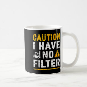 Caneca De Café Cuidado eu tenho filtro engraçado sarcástico raiva
