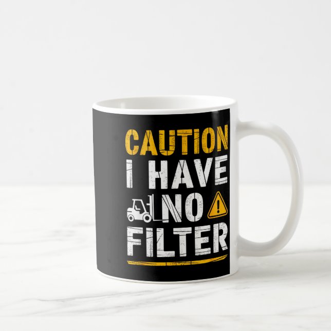 Caneca De Café Cuidado eu tenho filtro engraçado sarcástico raiva (Direita)