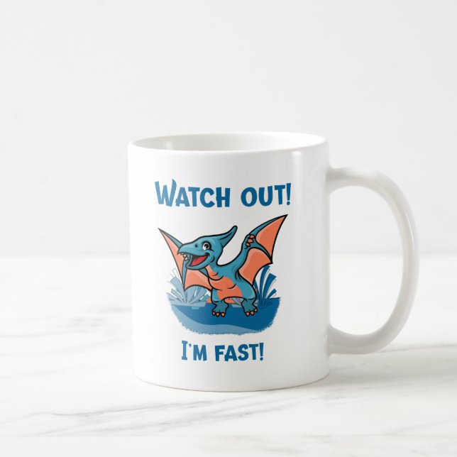 Caneca De Café Cuidado! Sou rápido! (Direita)