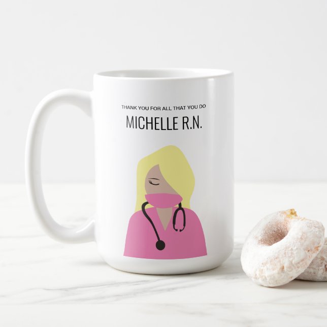 Caneca De Café Cuidados Sensíveis: Mug Personalizável De Gratidão (Com Donut)
