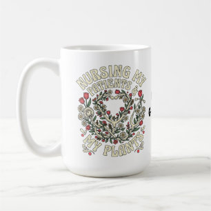 Caneca De Café Cuidando Meus Pacientes & Minhas Plantas Steth Ret